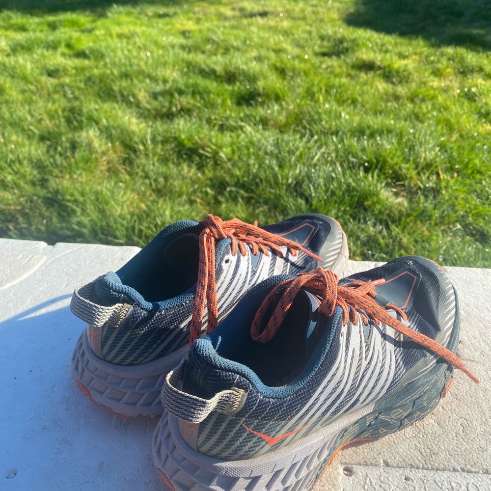Hoka Speedgoat 4 Womens Black and White Trail Outdoor Running Sneakers Size 5 - Picture 6 of 16